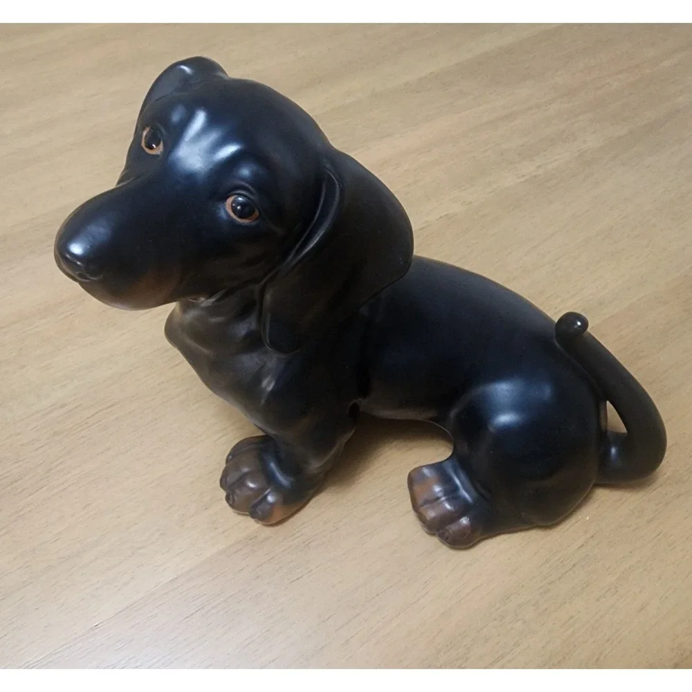 Vintage Dachshund Weiner Dog Ceramic Figurine Stamped Japan 11